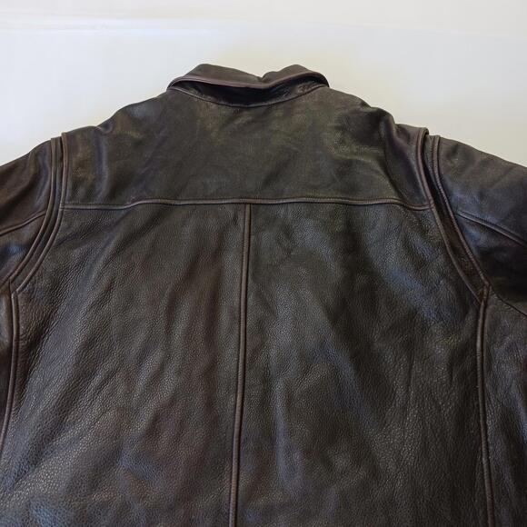 Vtg G-lll G3 Apparel M Brand Men's Leather Jacket Brown Sz 2XL Soft Y2K Hipster - Picture 16 of 16